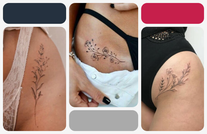 Inner Thigh Rose Tattoo