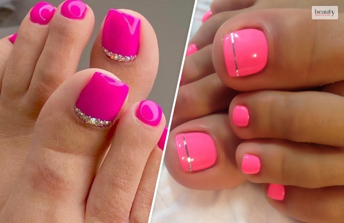 Neon Pink Toe Nail Designs
