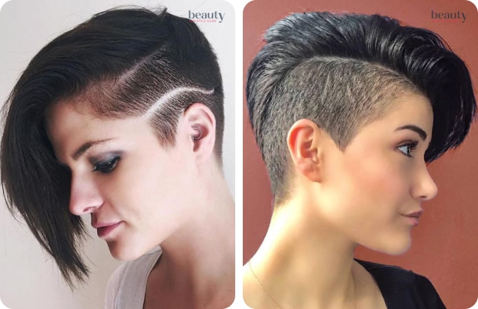 Soft Pixie With Shaved Designs