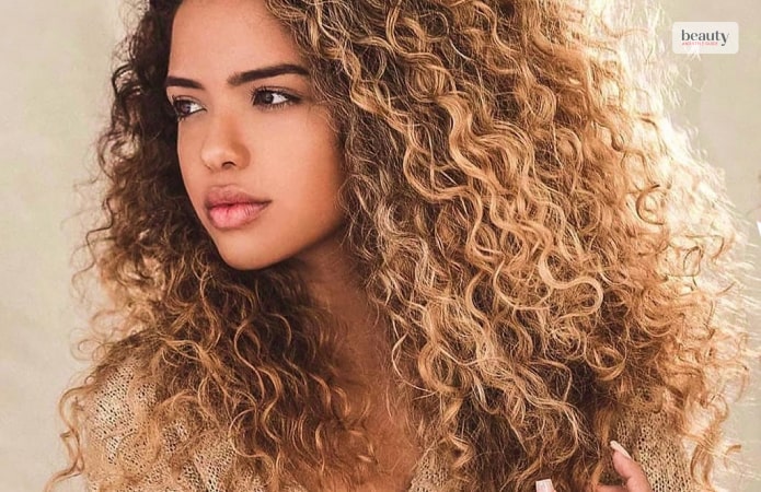 Light Frizzy Curls with Dark Roots