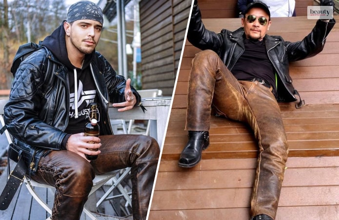 Outfits With Brown Leather Pants