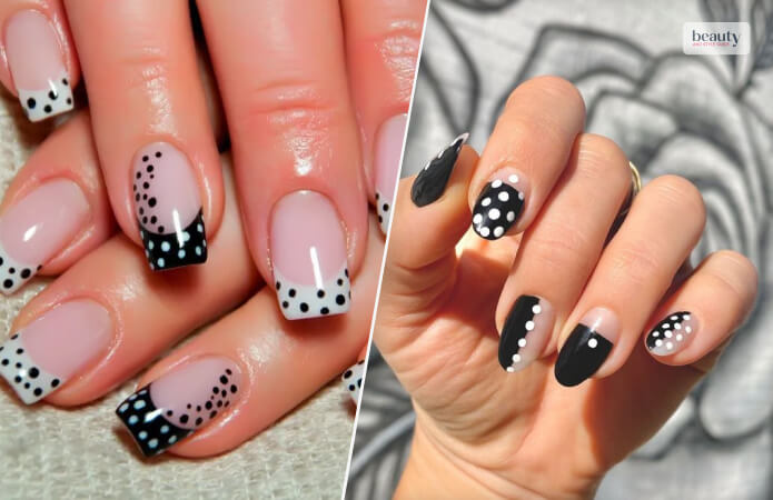 Abstract Black And White With Dots