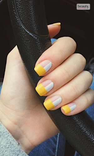 Minimalistic Yellow Nail Designs  
